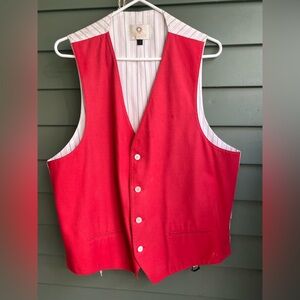 Vintage White and Red Vest